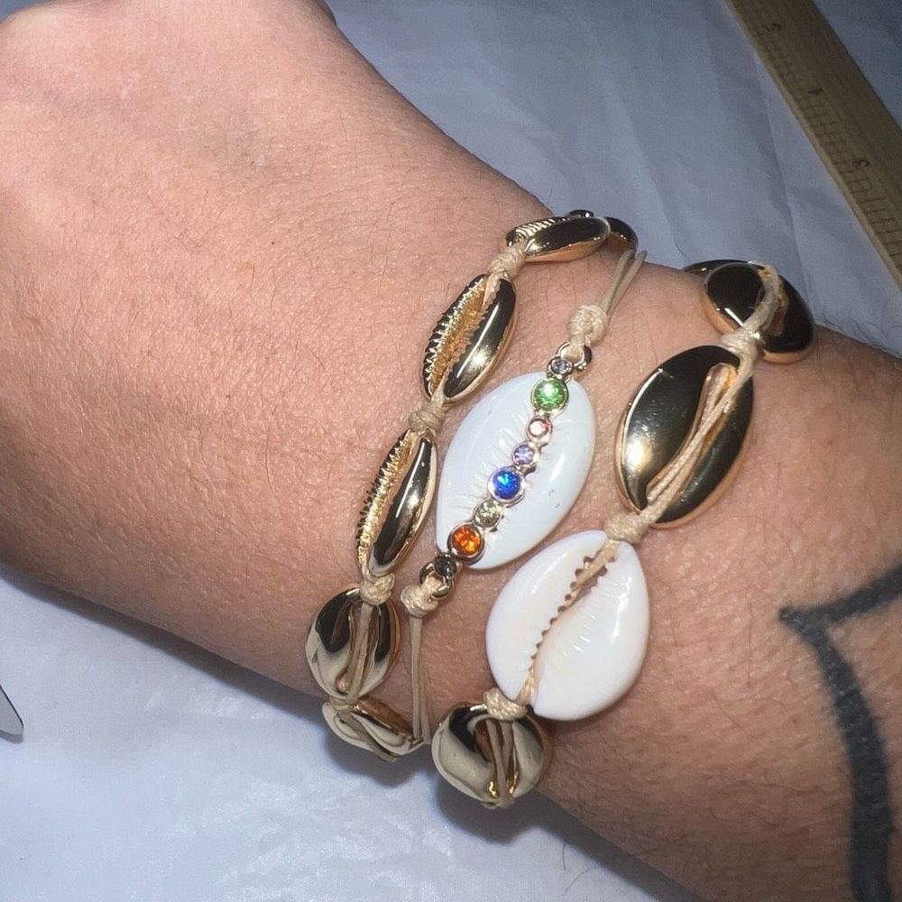 G by Gennaro Gold Tone Shell Bracelet Set